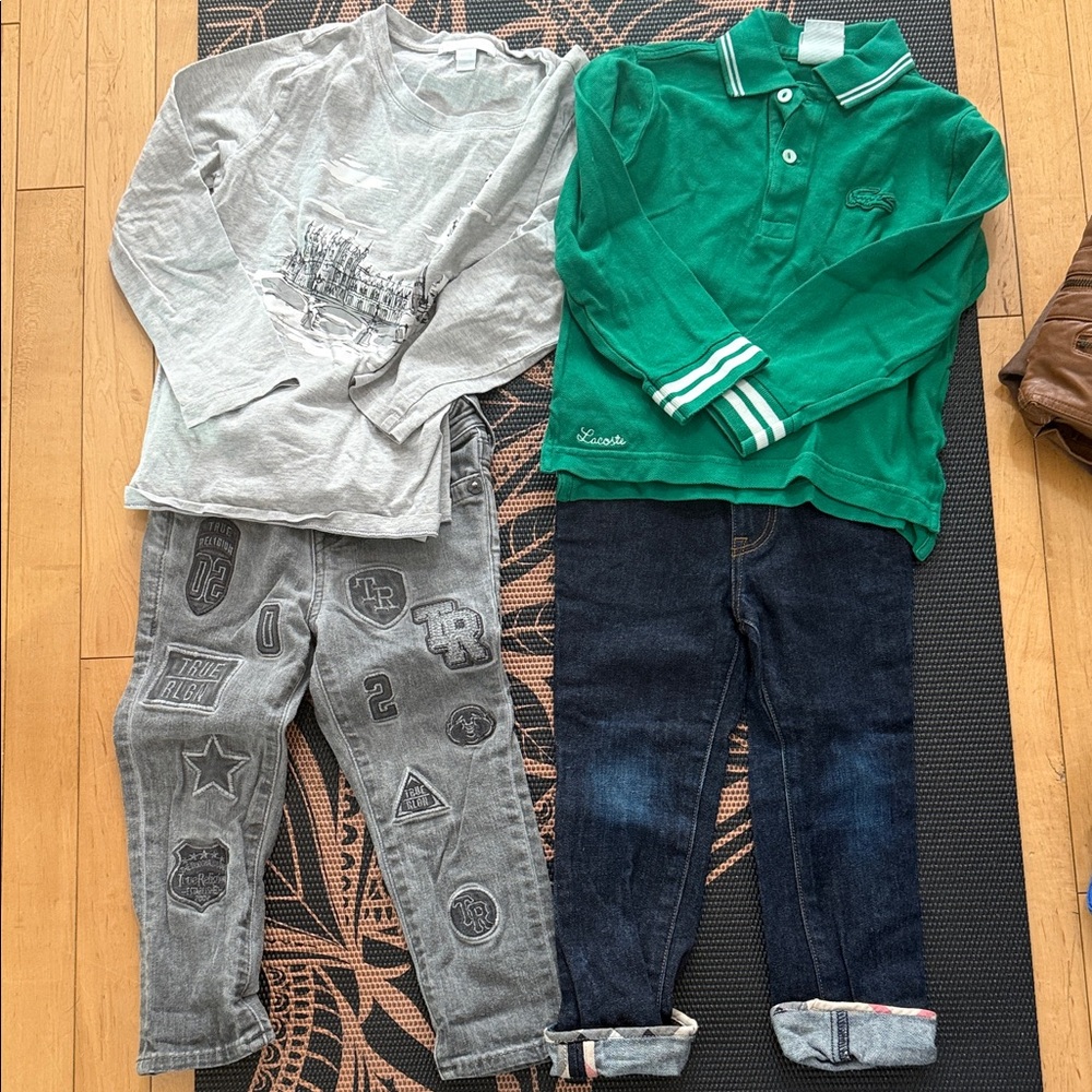 Burberry Lacoste Green Polo Shirt 3t